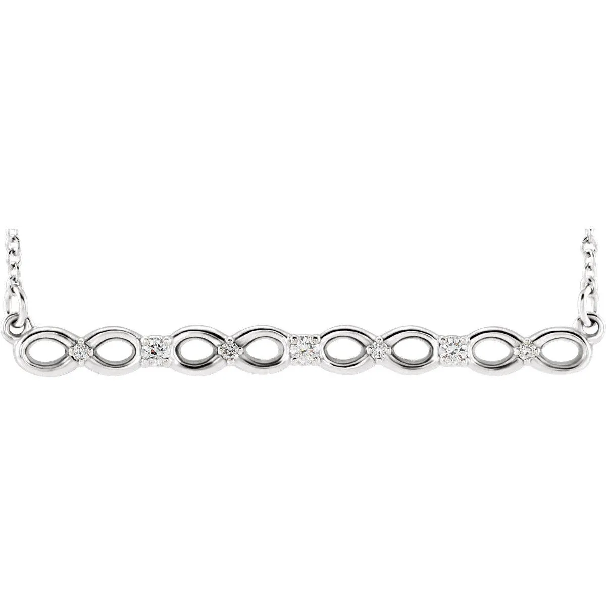 .08 CTW DIAMOND INFINITY-INSPIRED BAR NECKLACE