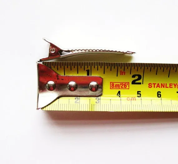 10 Silver Metal Alligator Hair Clips for Millinery