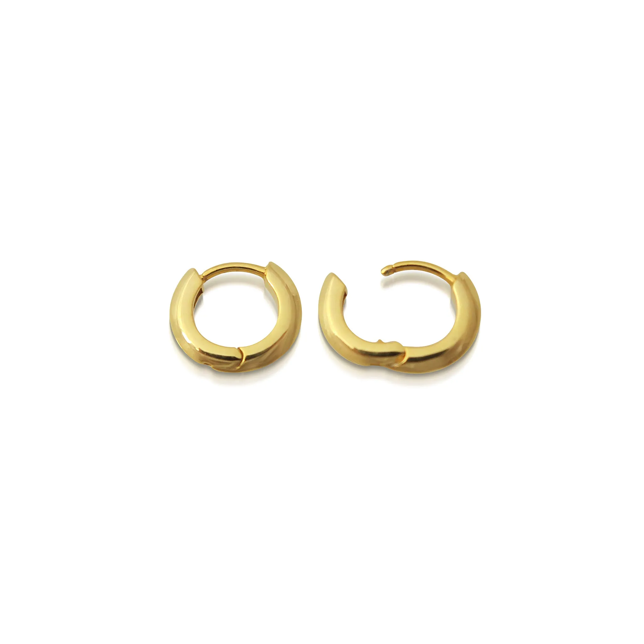 10mm Knife Edge Huggie Hoop Earrings