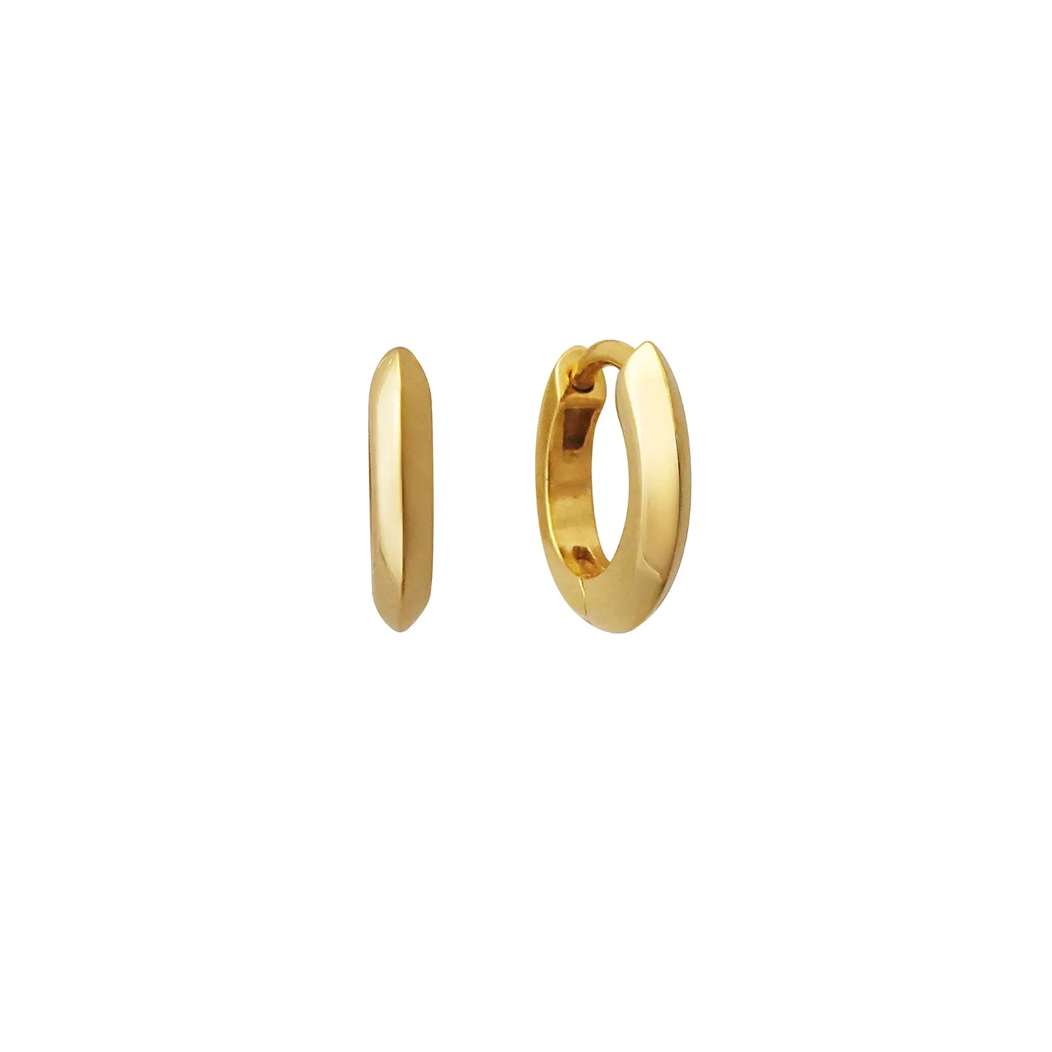 10mm Knife Edge Huggie Hoop Earrings