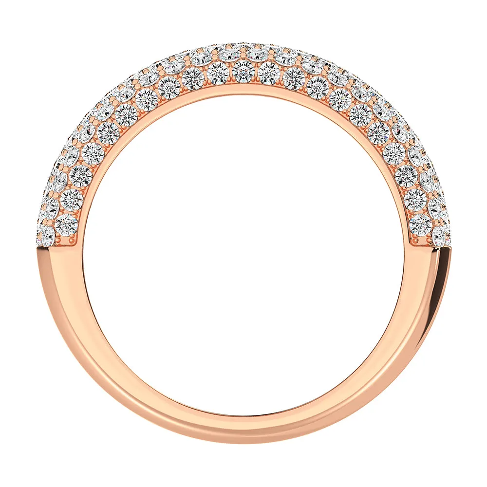 14K Rose Gold 2 1/2 Ct.Tw. Diamond Pave Set Mens Band