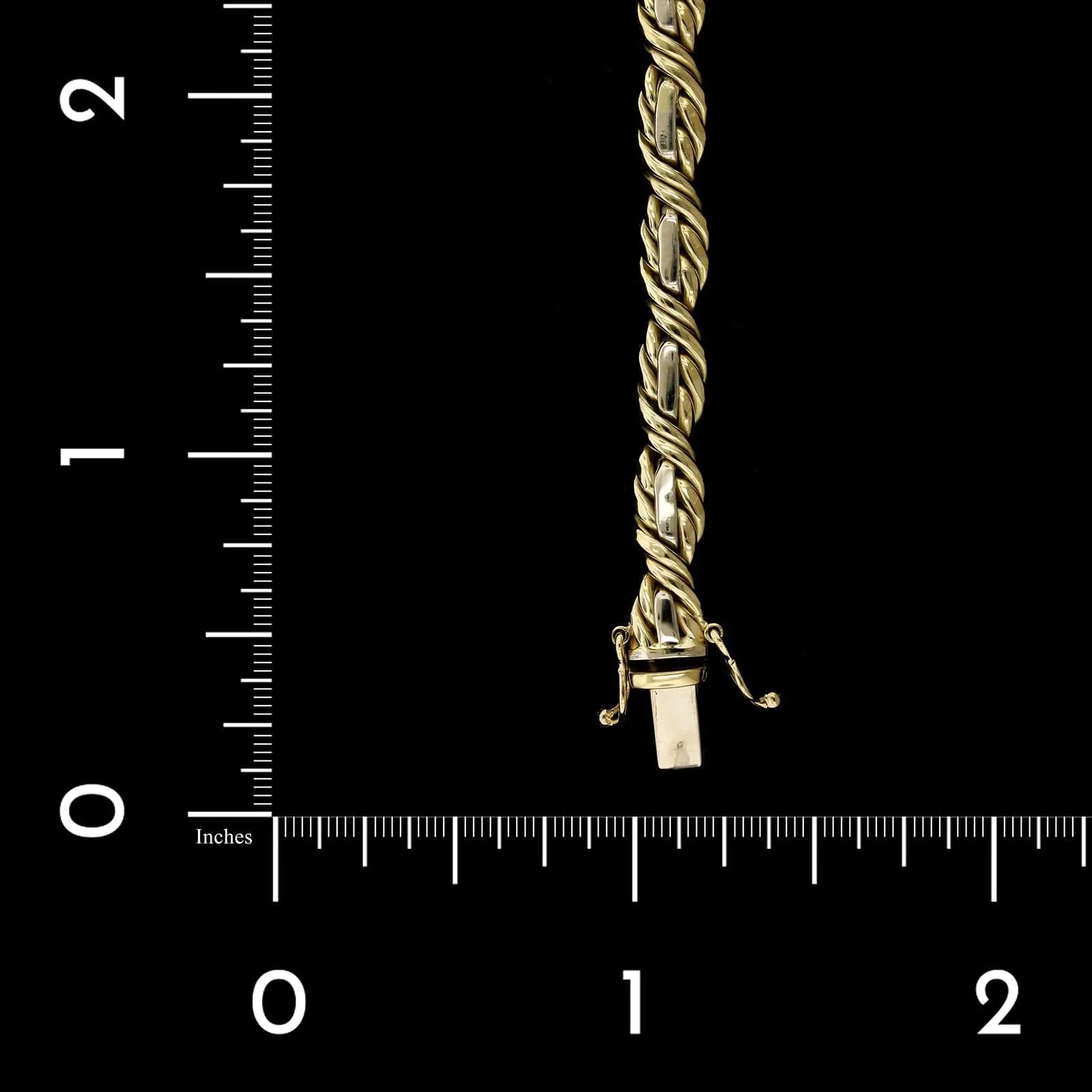 14K Two-tone Gold Estate Fancy Link Bracelet