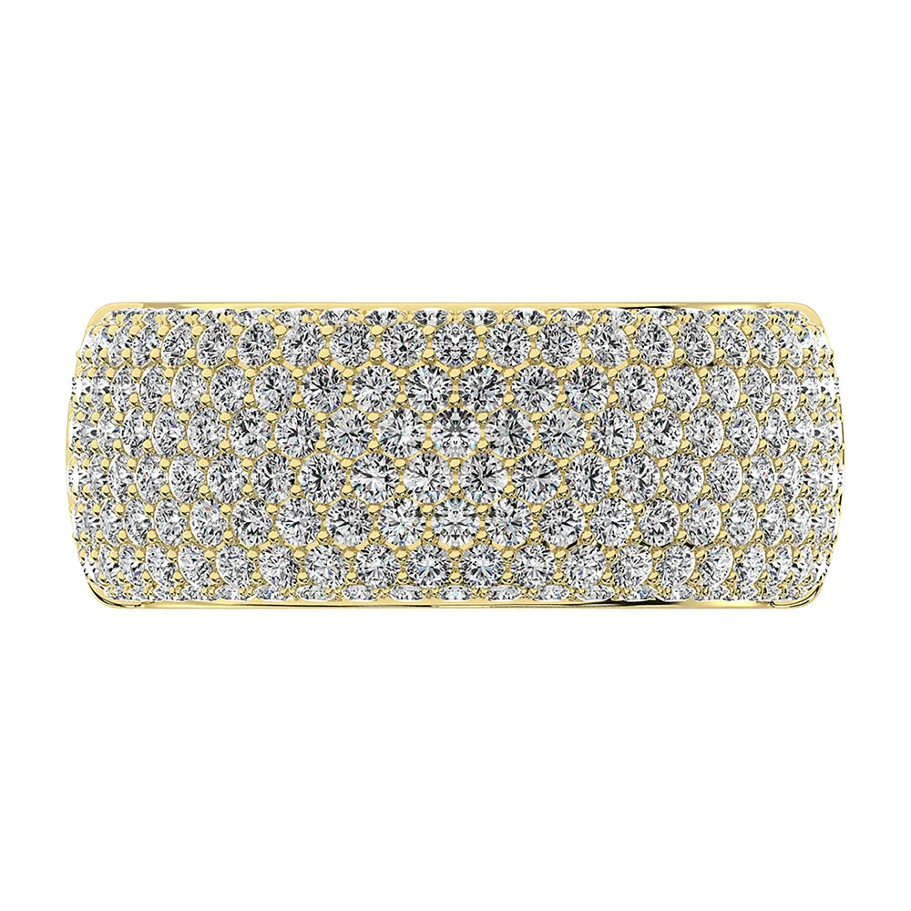14K Yellow Gold 1/2 Ct.Tw. Diamond Pave Set Mens Band