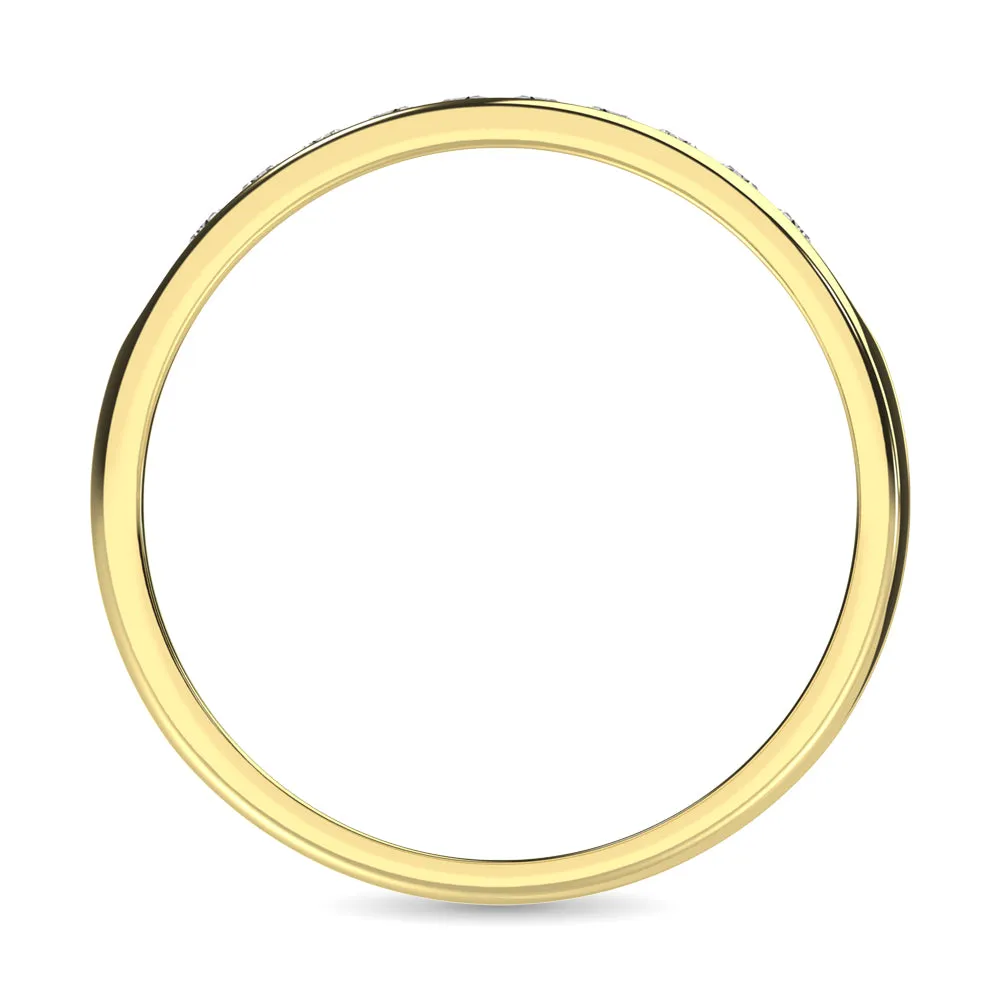 14K Yellow Gold 1/4 Ct.Tw. Diamond Mens Machine Band