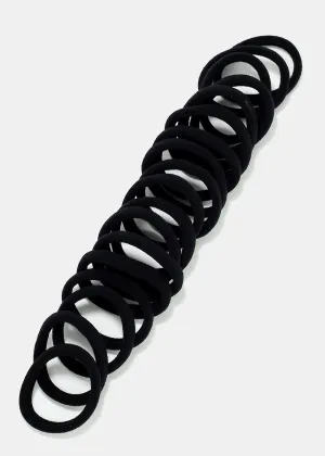 18-Piece Black Hair Elastics