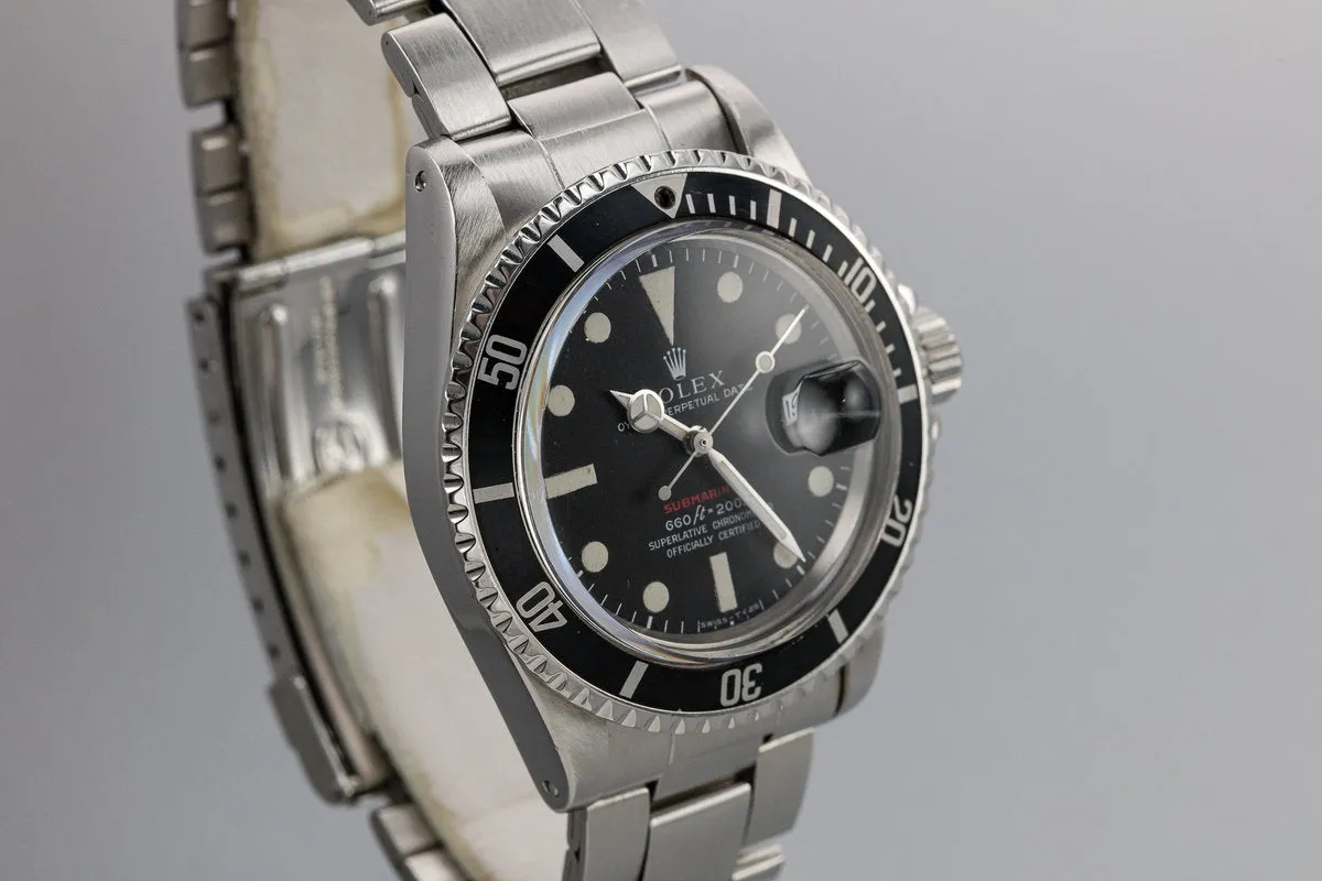 1970 Rolex Red Submariner 1680 MK IV Dial with Service Papers