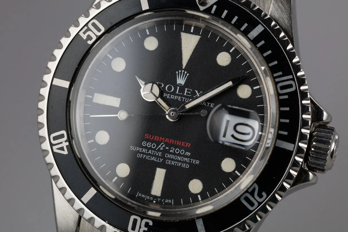 1970 Rolex Red Submariner 1680 MK IV Dial with Service Papers
