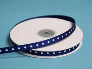 25 Yards 3/8" DIY Navy Blue Grosgrain Polka Dot Ribbon Wedding Party Dress Favor Gift Craft Decoration