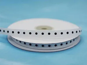 25 Yards 3/8" DIY White Grosgrain Polka Dot Ribbon Wedding Party Dress Favor Gift Craft Decoration