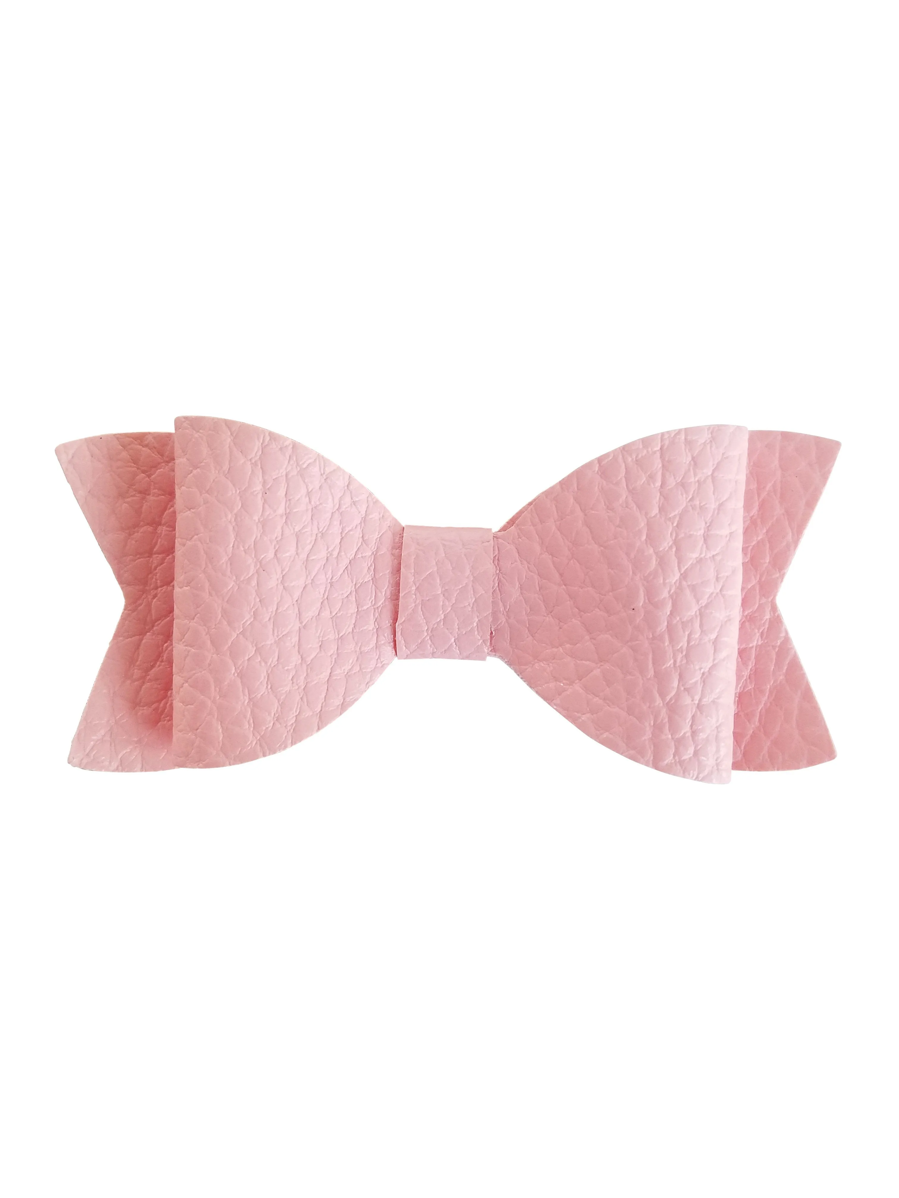 3" Texture Leather Hair Bow Clips