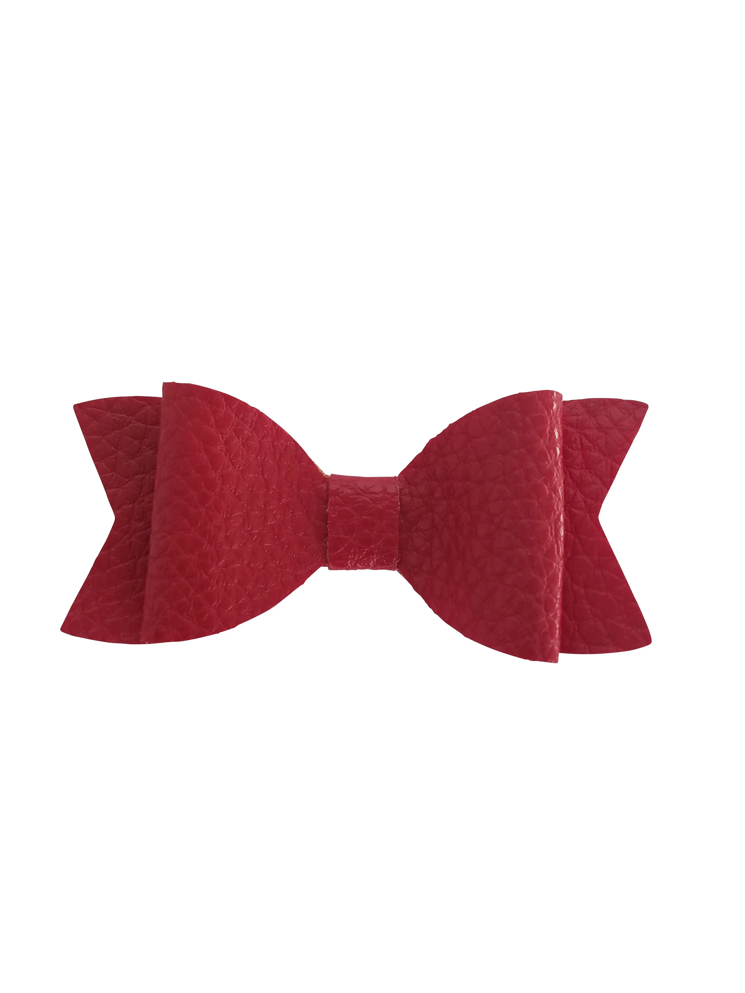 3" Texture Leather Hair Bow Clips
