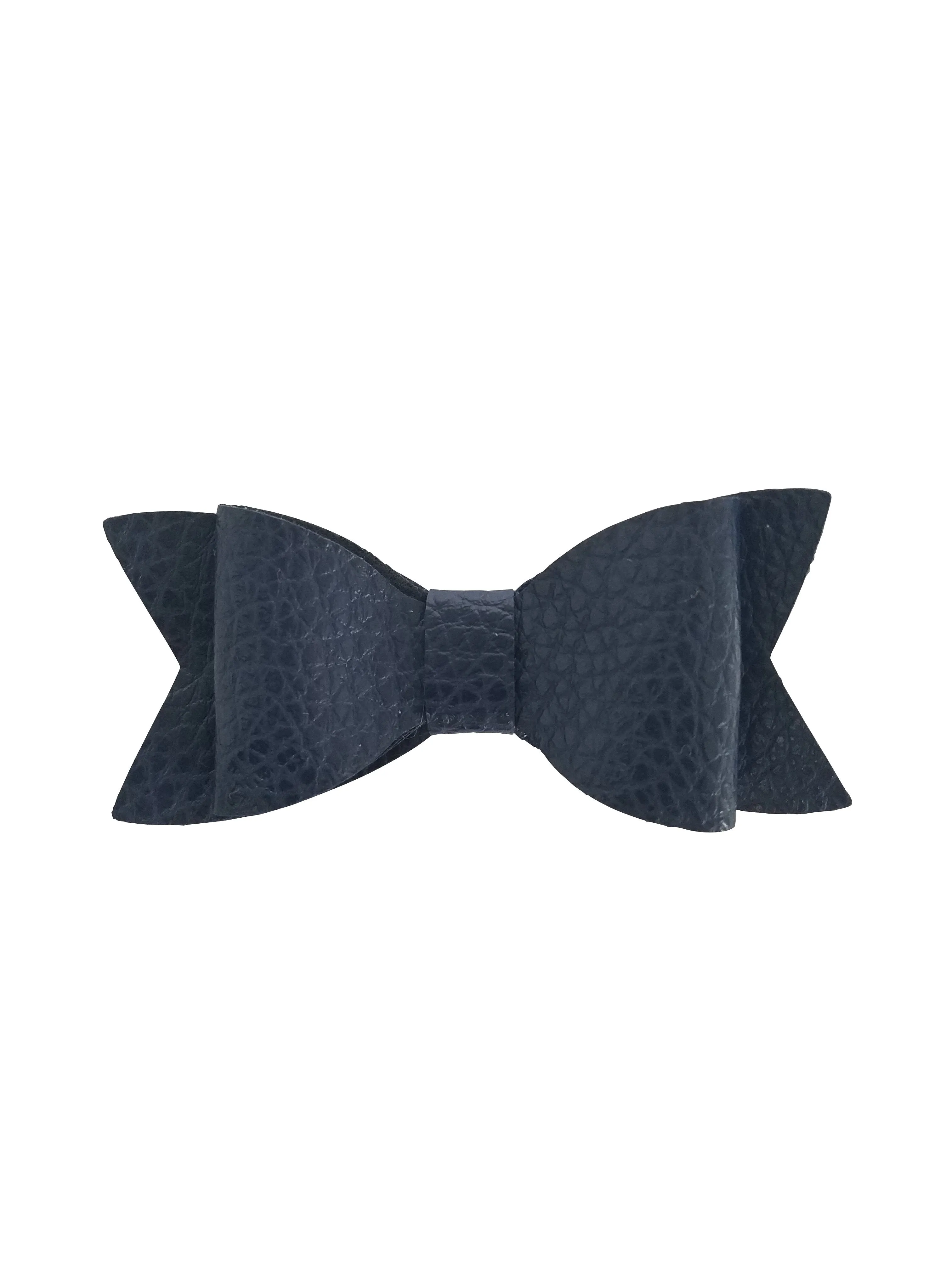 3" Texture Leather Hair Bow Clips