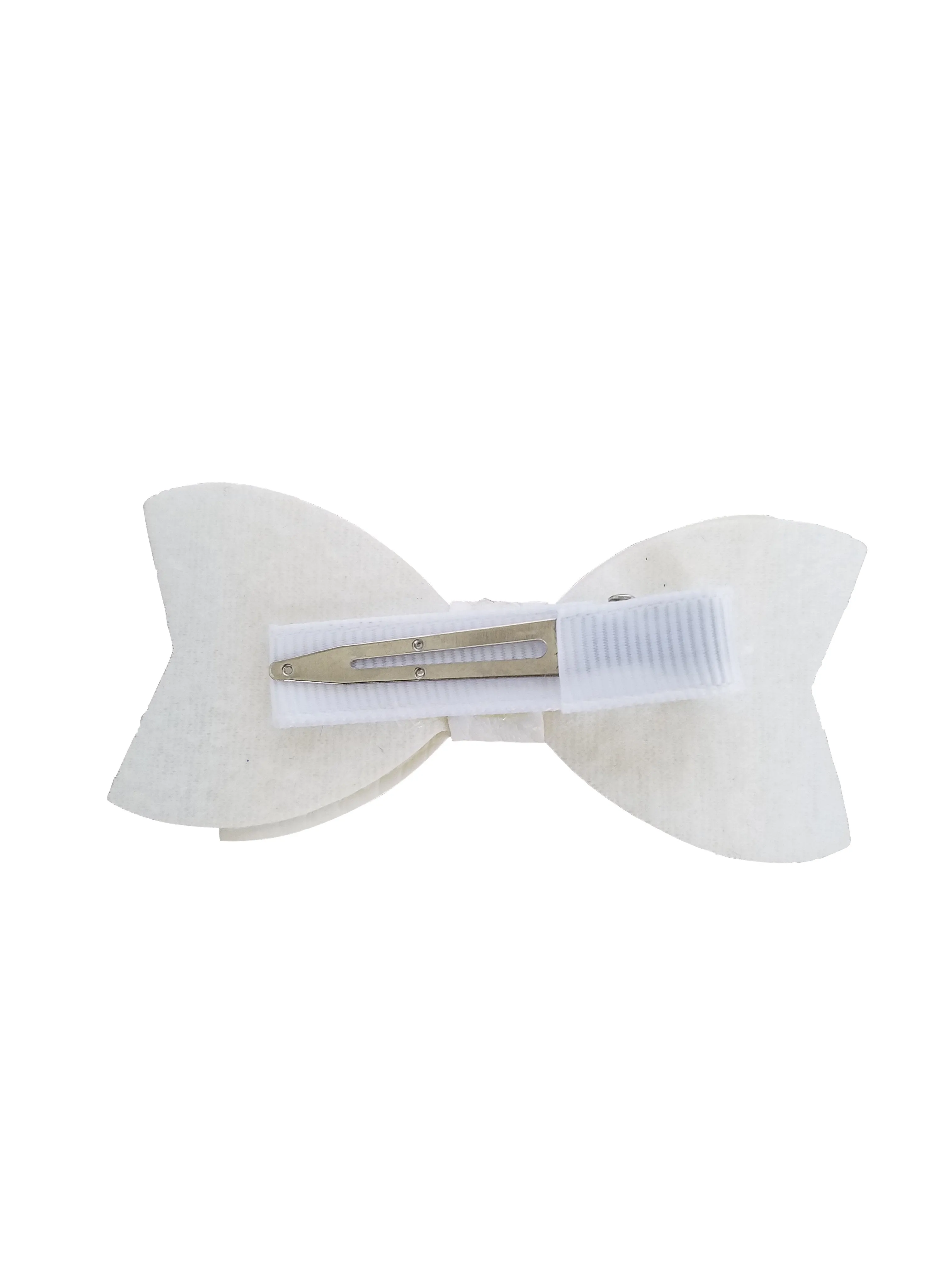 3" Texture Leather Hair Bow Clips