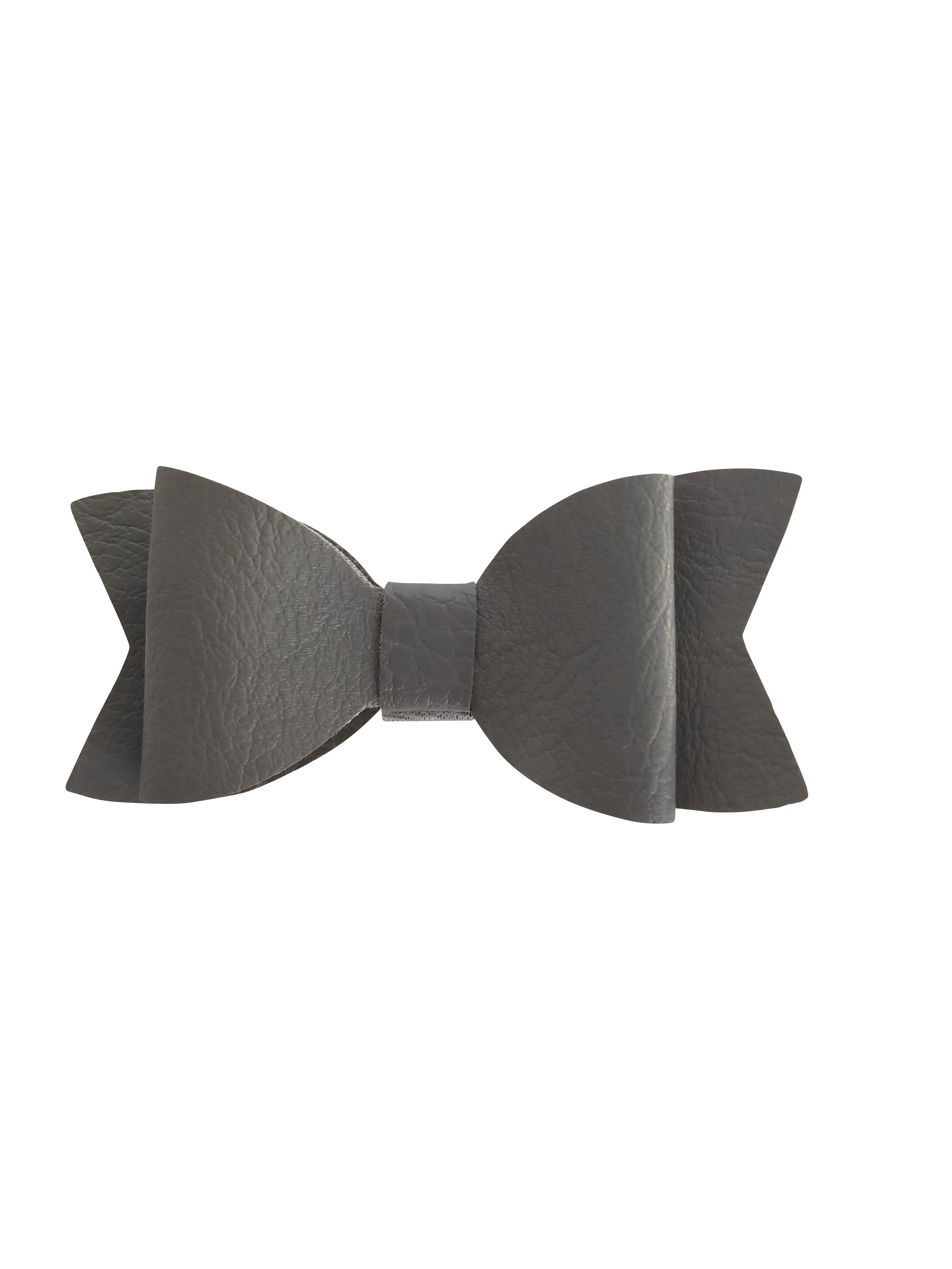 3" Texture Leather Hair Bow Clips