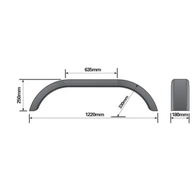 7.5" x 48" Tandem Plastic Trailer Mudguard