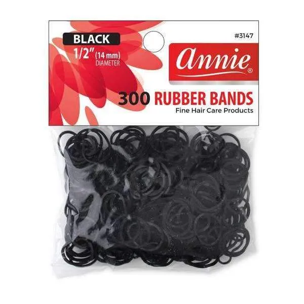 ANNIE RUBBER BANDS BLACK- 300PC