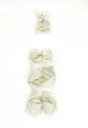 Antique White Hair Bow - Choose Size (3”-8”)