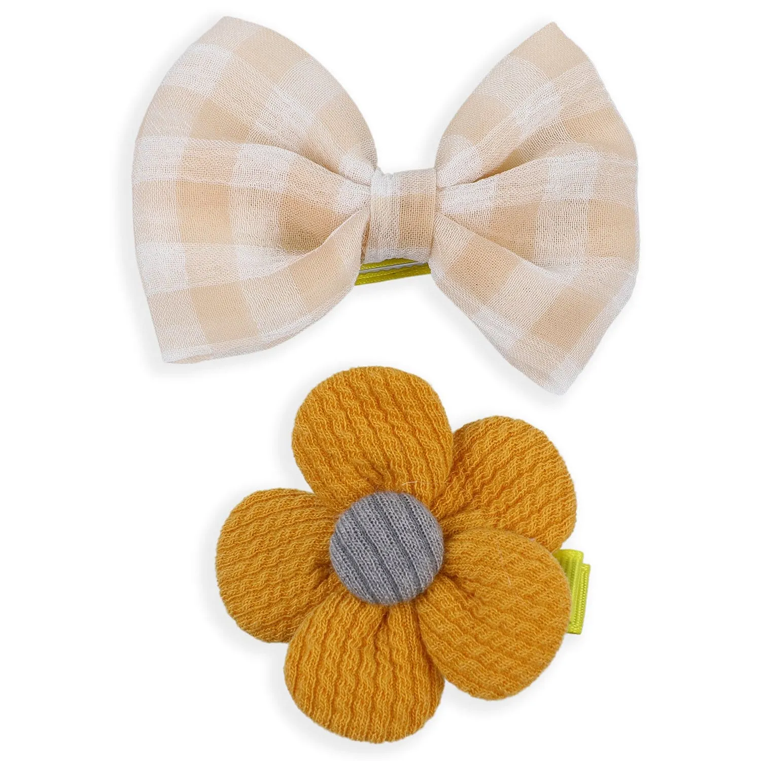 Artemis Floral Hair Clips Set 9 Pcs - Yellow