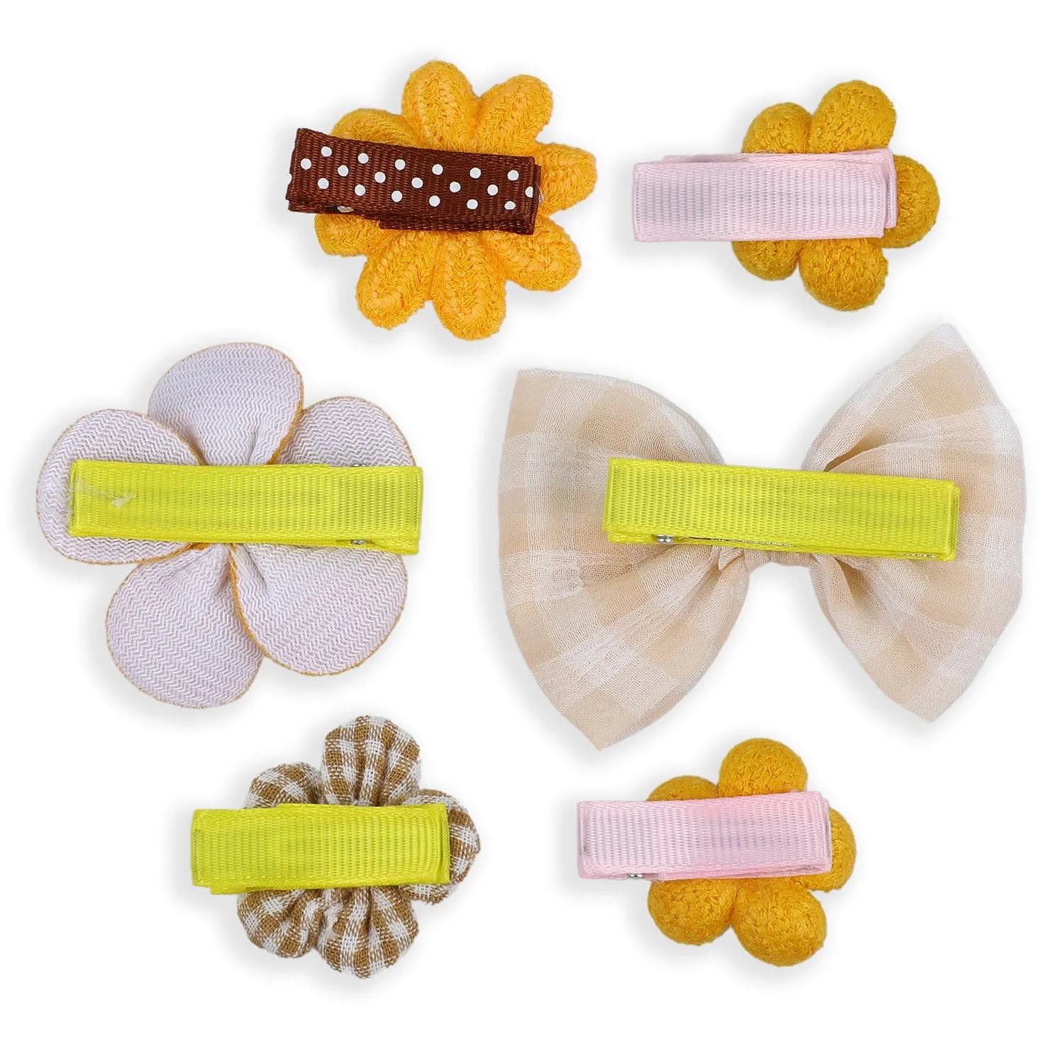 Artemis Floral Hair Clips Set 9 Pcs - Yellow