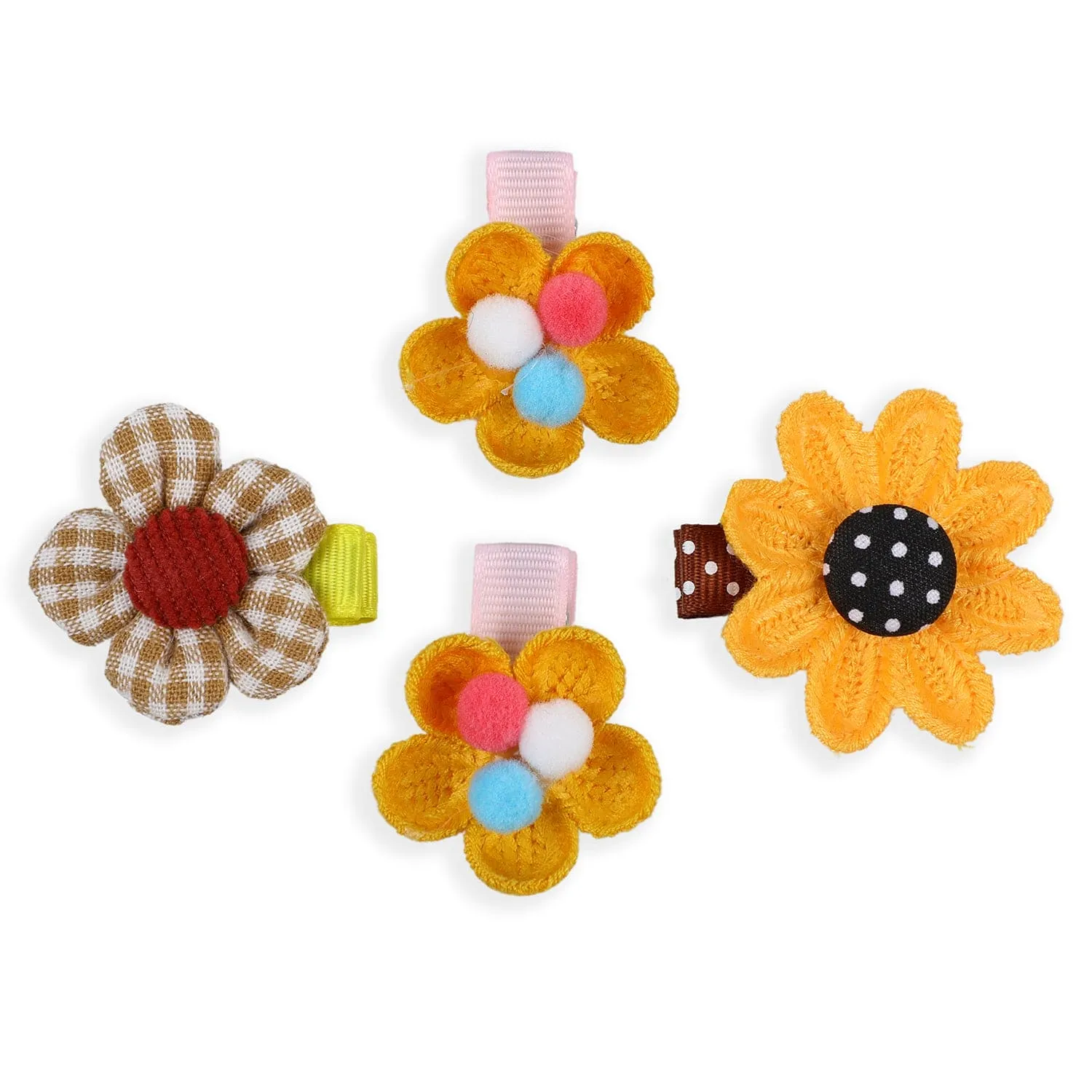 Artemis Floral Hair Clips Set 9 Pcs - Yellow