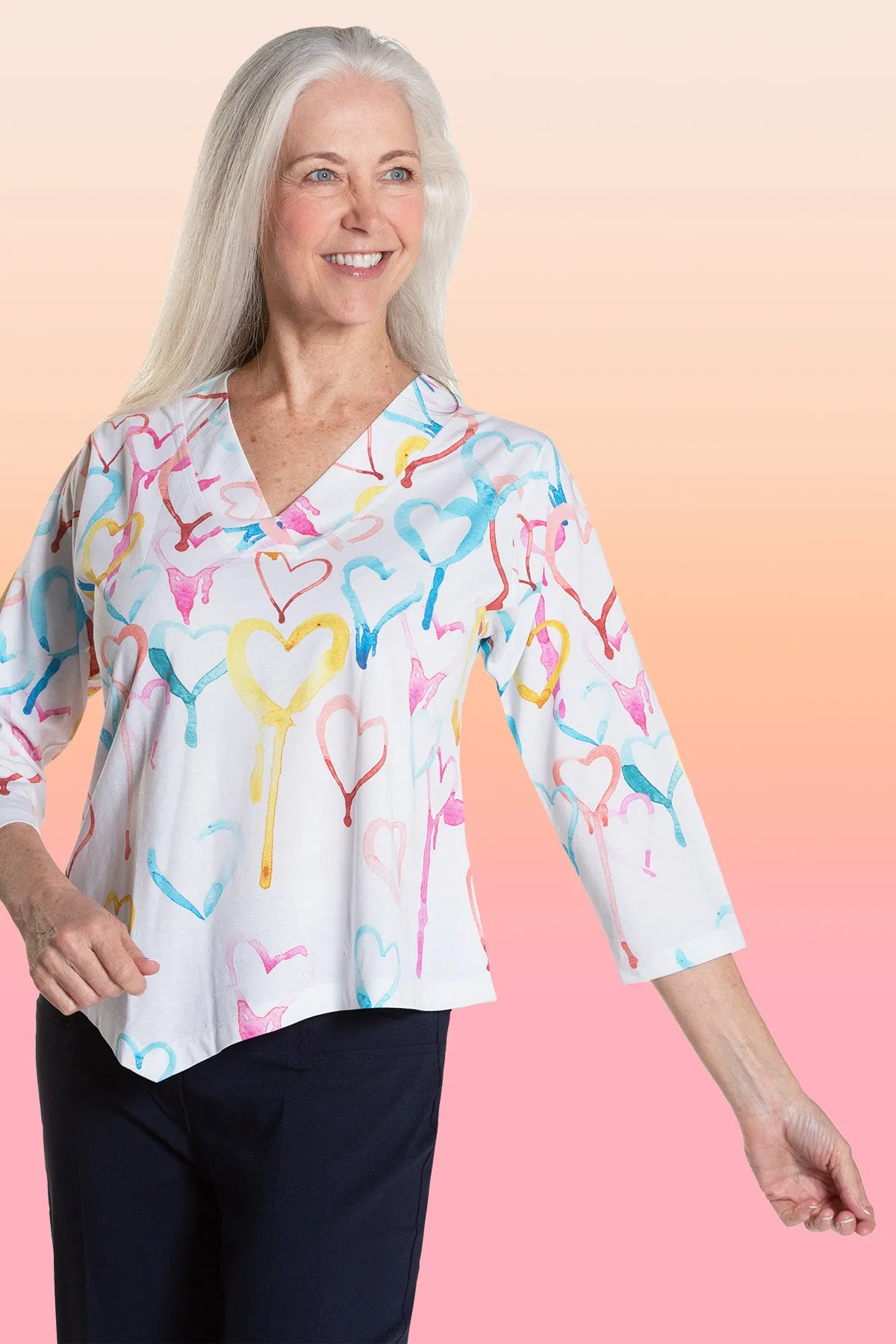 Asymmetrical V-Neck Tee