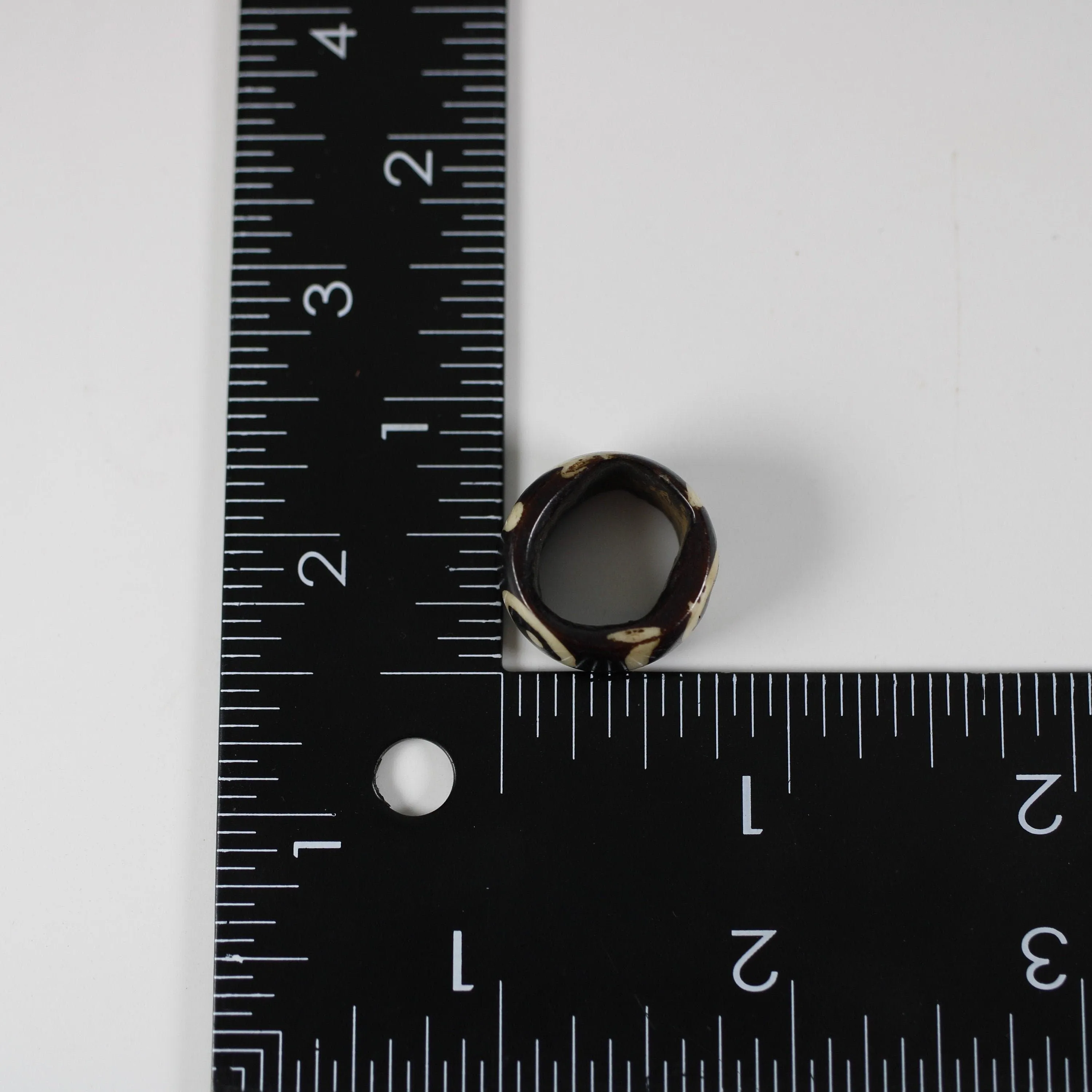 Batik Bulls Eye Bone Dread Bead / 6-12mm Bead Holes / Dreadlock Beads, Dread Jewelry, Dread Accessories, Large Hole Beads, Hair Beads, B18