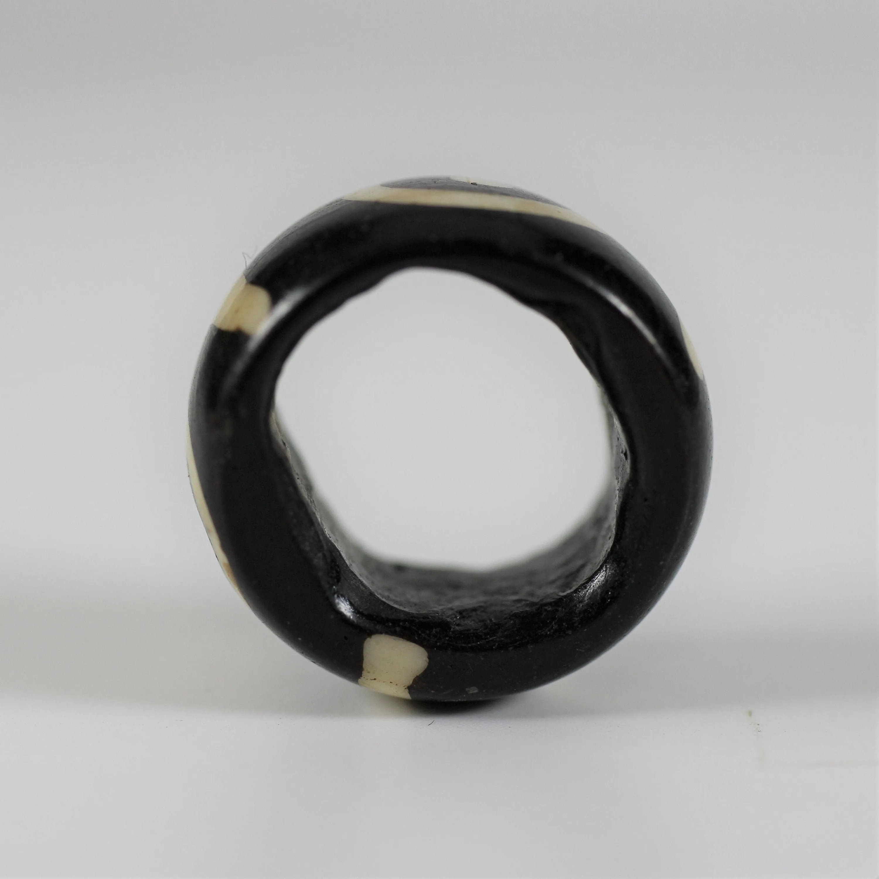 Batik Bulls Eye Bone Dread Bead / 6-12mm Bead Holes / Dreadlock Beads, Dread Jewelry, Dread Accessories, Large Hole Beads, Hair Beads, B18