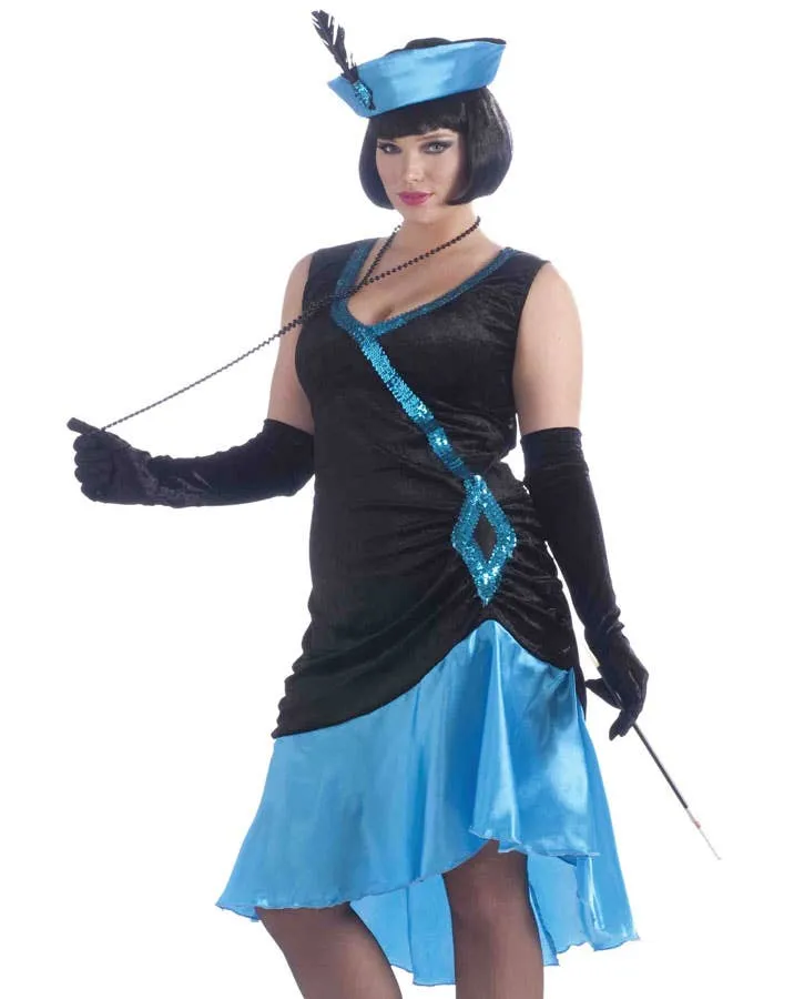 Betty Blue Womens Plus Size 1920s Flapper Costume