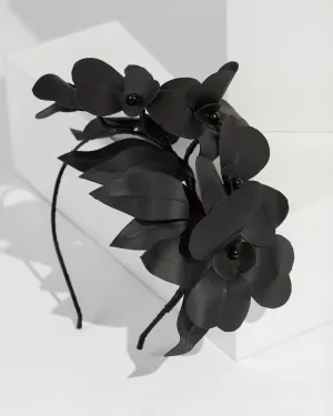 Black Flower Fascinator