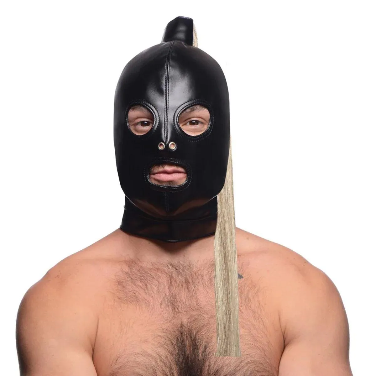 BLONDE PONYTAIL BONDAGE HOOD