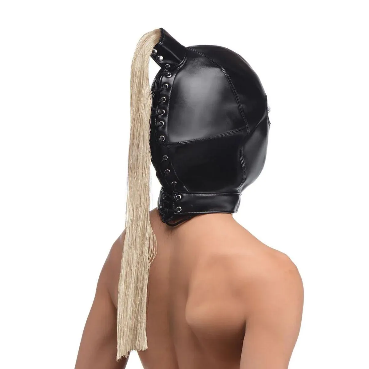 BLONDE PONYTAIL BONDAGE HOOD