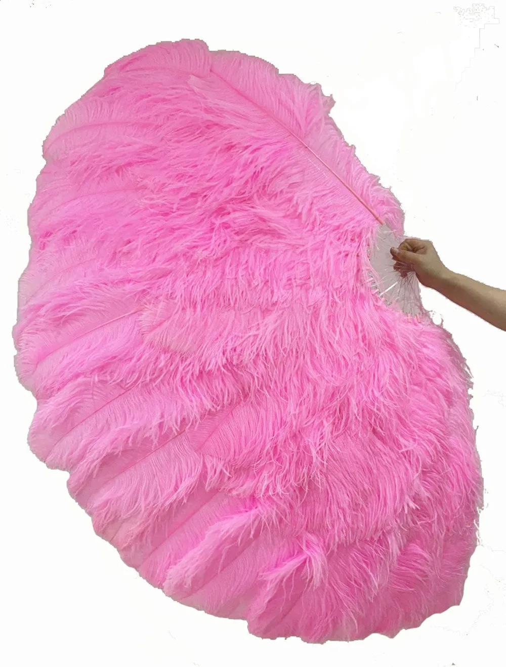 Bright PinkTriple layers ostrich Feather Fan 35"x 63"