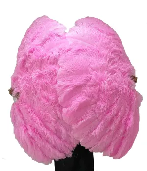 Bright PinkTriple layers ostrich Feather Fan 35"x 63"