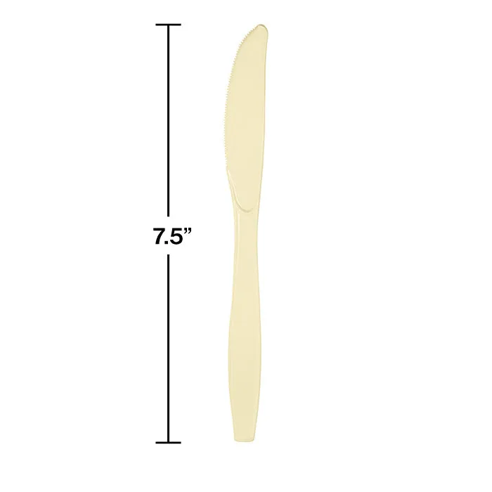 Bulk Ivory Plastic Knives (288 per Case)