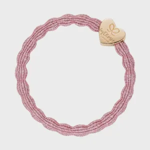 By Eloise Bangle Band | Metallic Gold Heart | Rose Pink