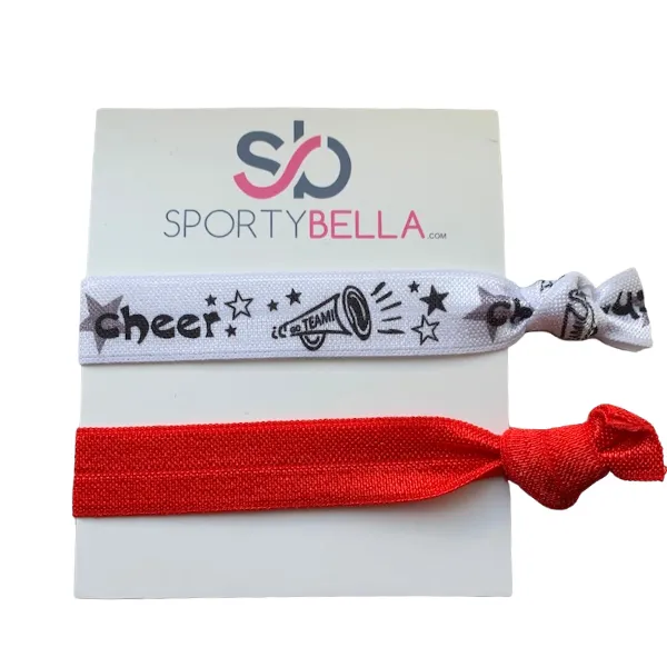 Cheer Hair Ties 2pc Set - Pick Colors