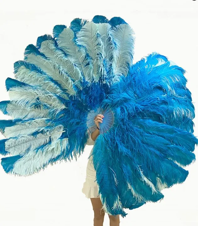 Custom U/D mix color Triple layers Ostrich Feather Fan 35"x 63"