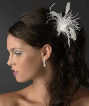 Cyrstal Feather Bridal Hair Pin