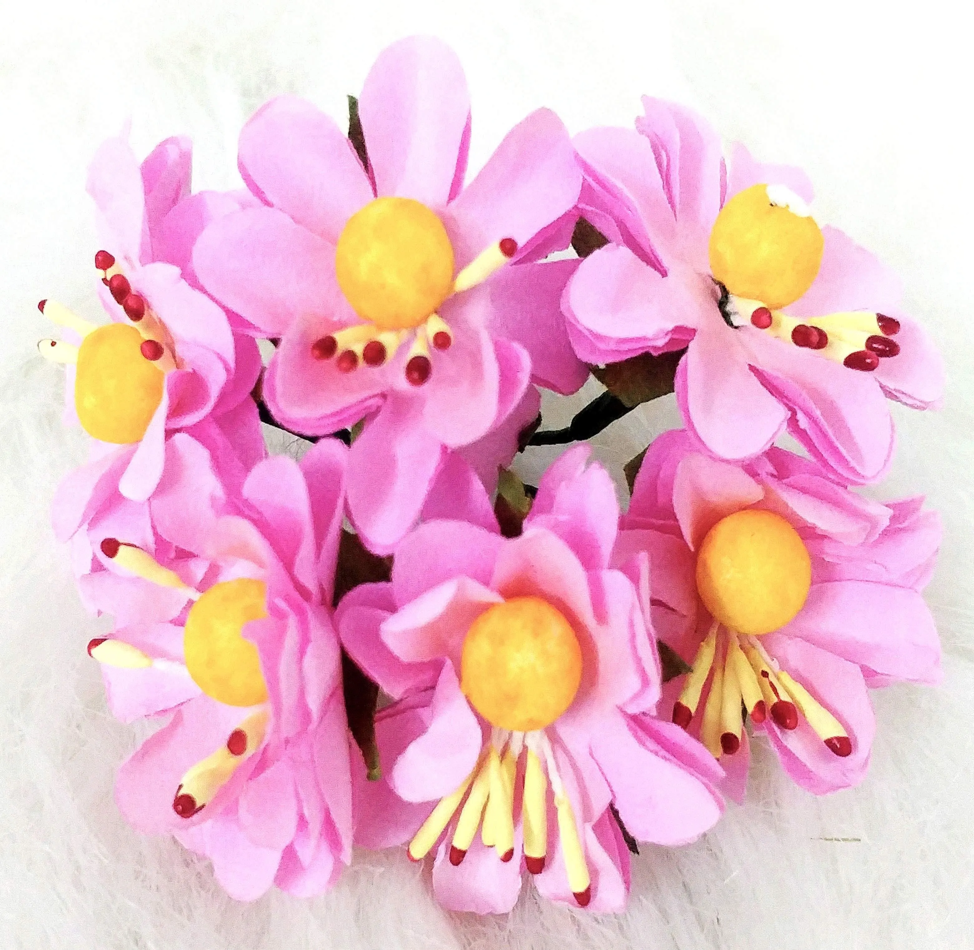 Decorative Artificial Mini Rose Paper Flower for Decor, Craft or Textile - Design 13