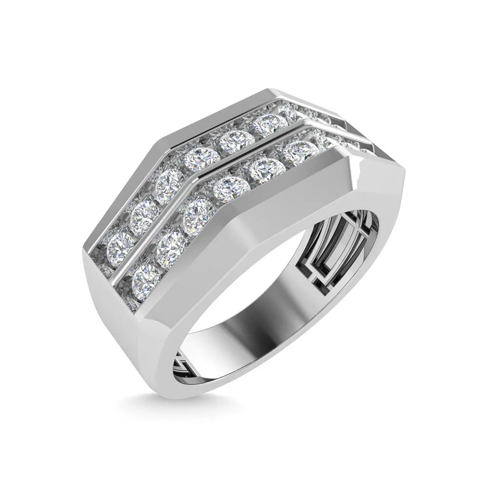 Diamond 1 Ct.Tw.Mens Wedding Band in 10K White Gold