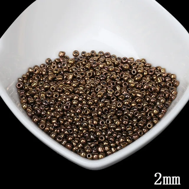DIY Accessories 2mm Czech Glass Seed Spacer Loose Beads 1000pcs/lot Gun Black Color Austria Crystal Round Hole Bead For Jewelry