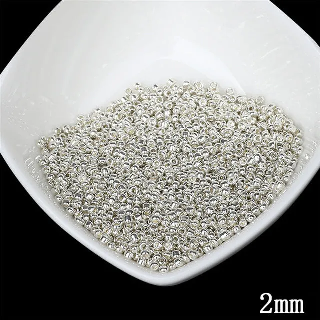 DIY Accessories 2mm Czech Glass Seed Spacer Loose Beads 1000pcs/lot Gun Black Color Austria Crystal Round Hole Bead For Jewelry