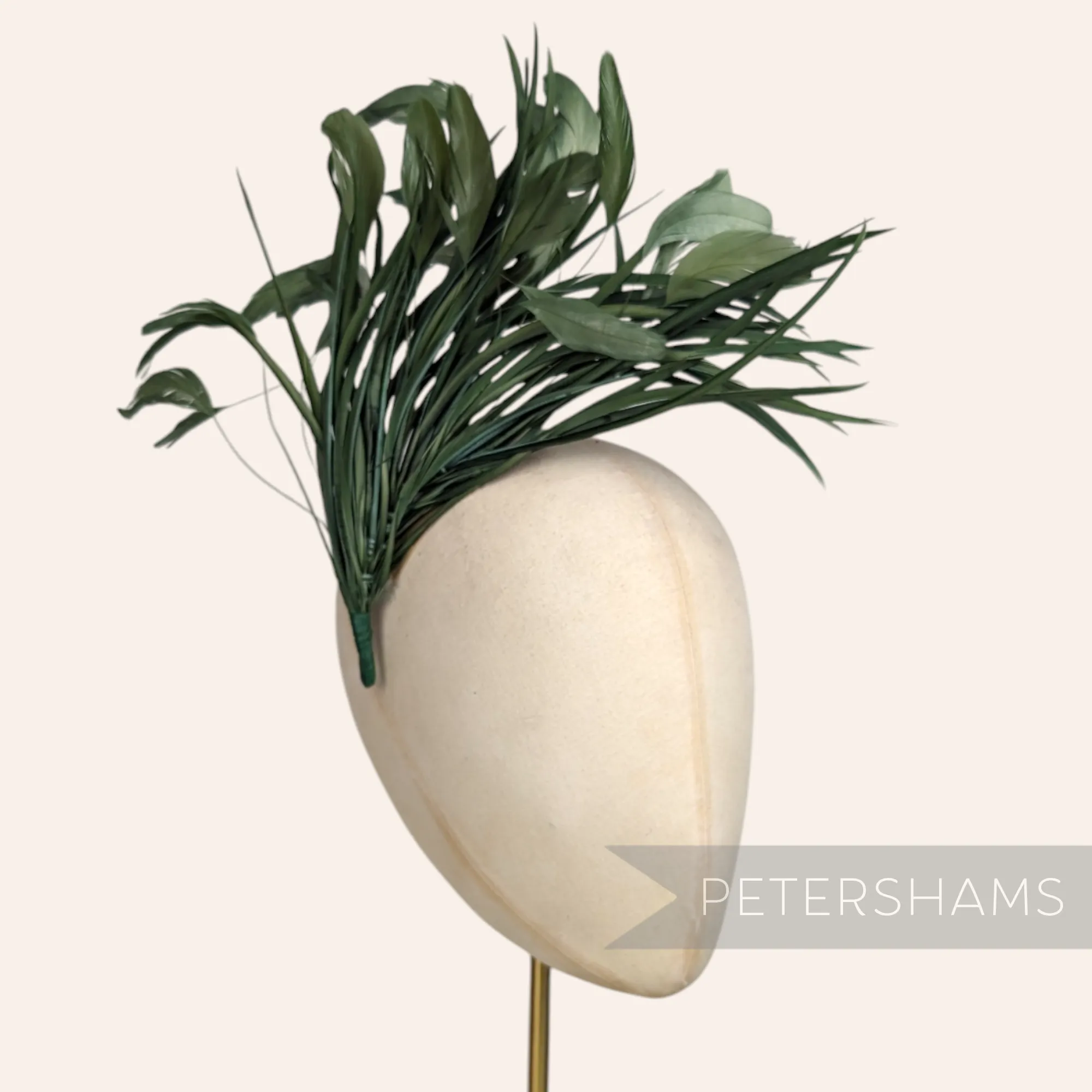 Extra Large Stripped Coque & Goose Biot Feather Hat Mount