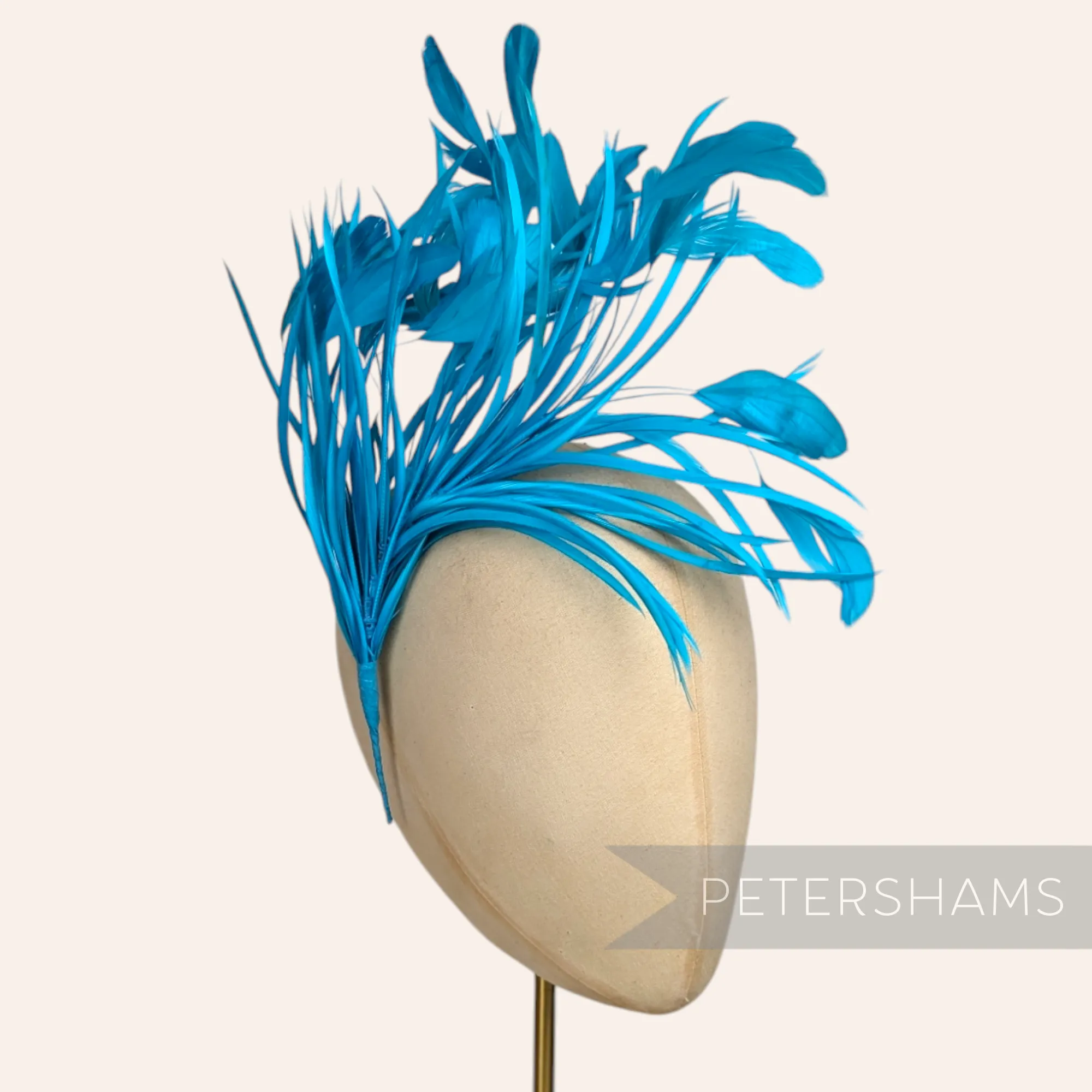 Extra Large Stripped Coque & Goose Biot Feather Hat Mount