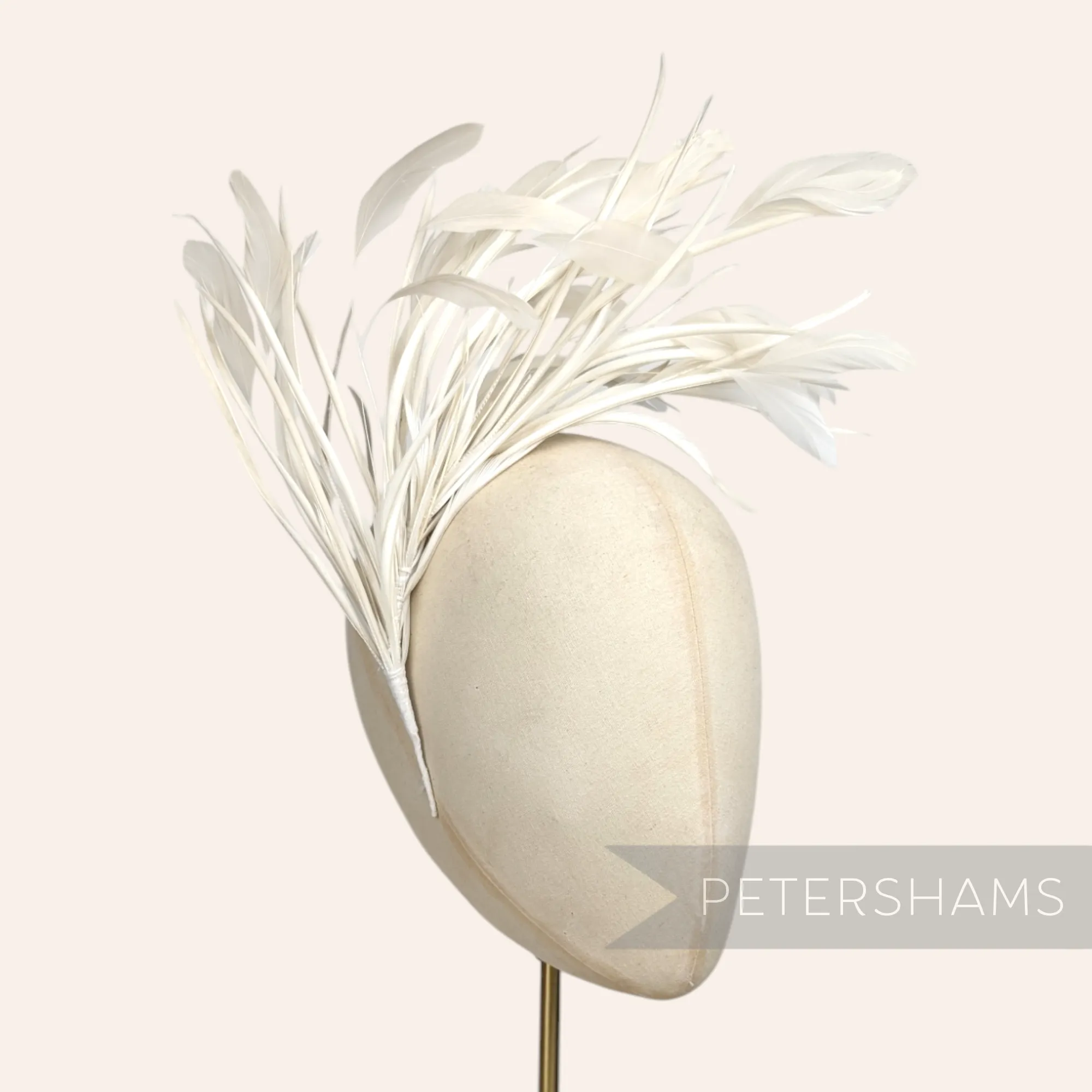 Extra Large Stripped Coque & Goose Biot Feather Hat Mount