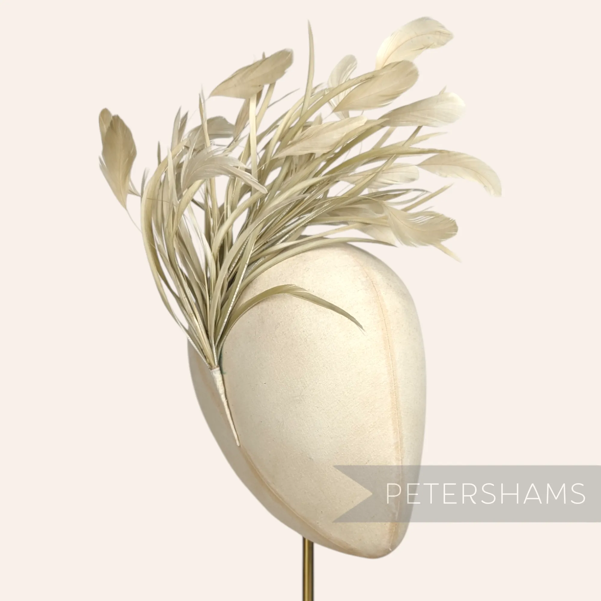 Extra Large Stripped Coque & Goose Biot Feather Hat Mount