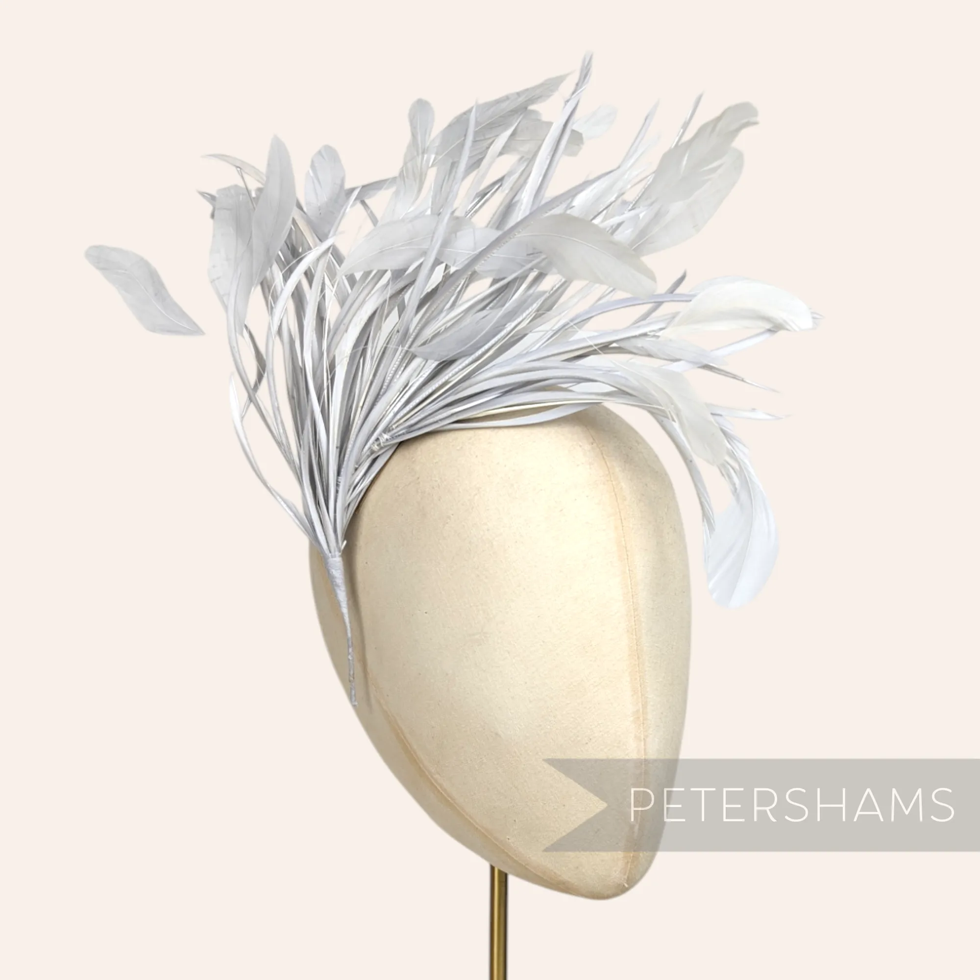 Extra Large Stripped Coque & Goose Biot Feather Hat Mount