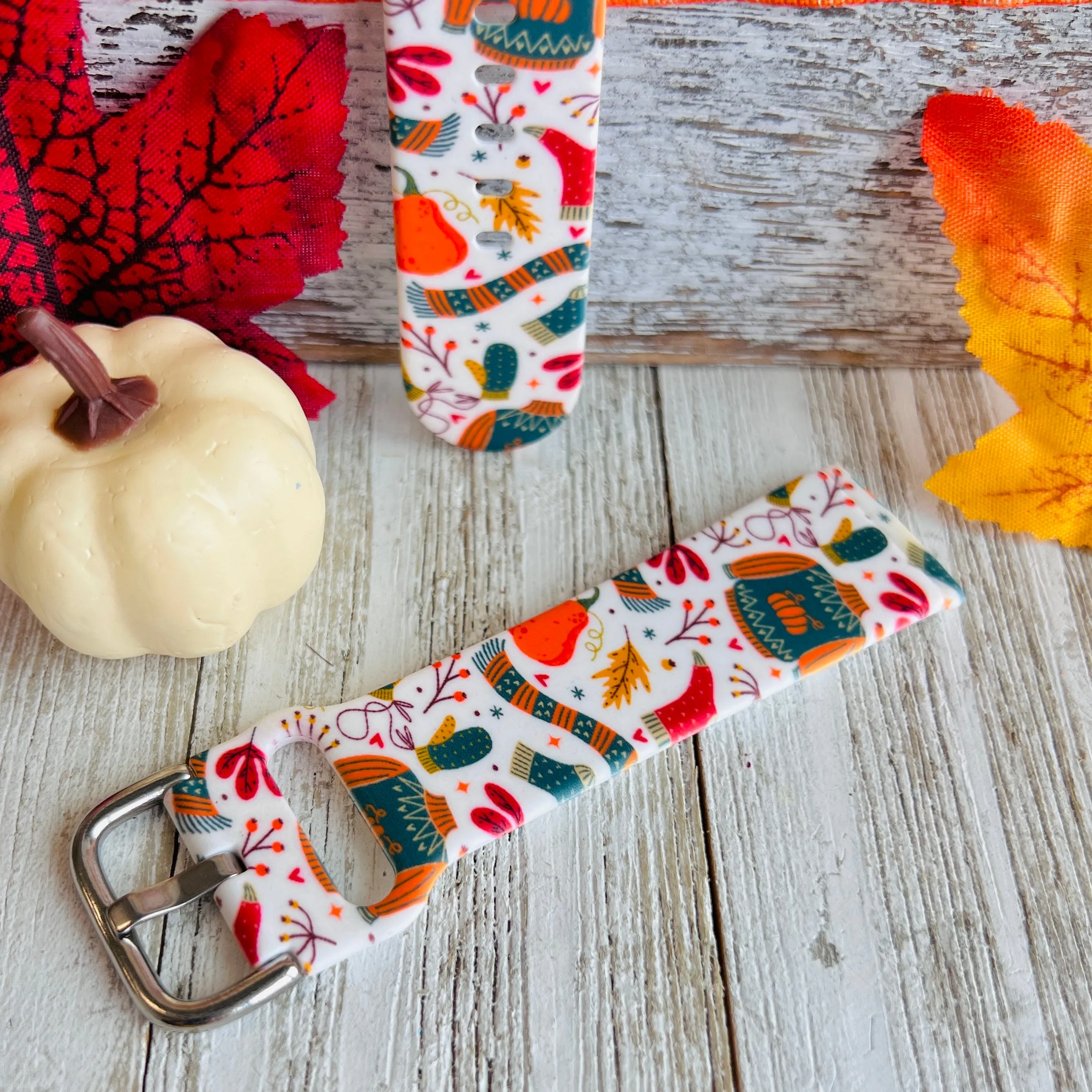 Fall Vibes Print Silicone Band For Fitbit Versa 3/4/Sense