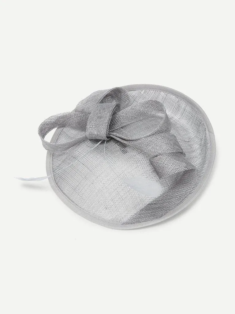 Feather Detail Pillarbox Fascinator Hat