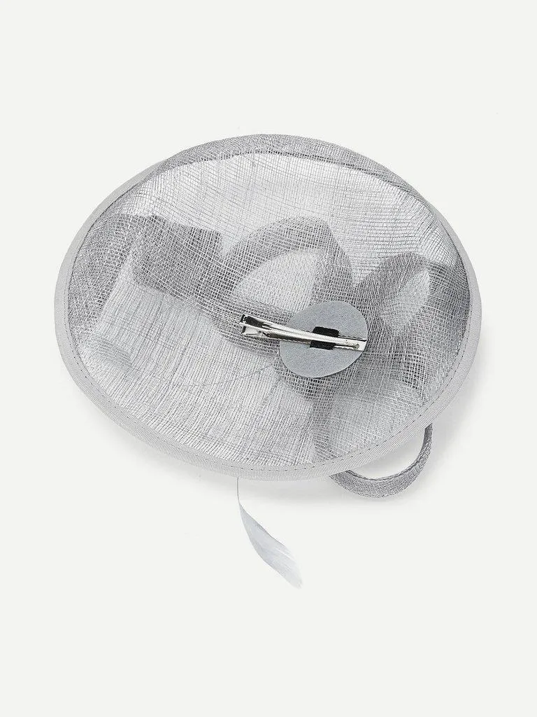 Feather Detail Pillarbox Fascinator Hat
